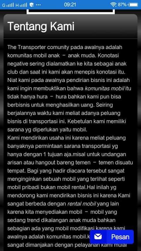 Transporter Ojek Mobil screenshot 4