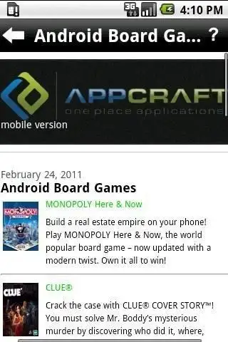 Android Game Apps screenshot 1