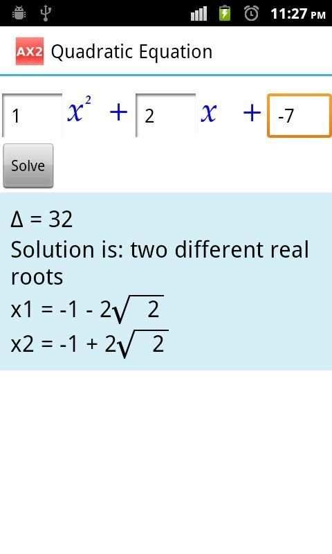 Quadratic Equation AX2 screenshot 1