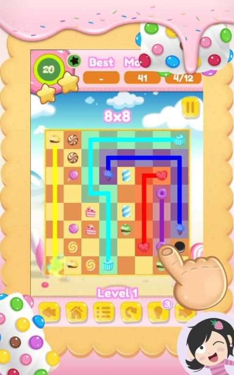 Draw Line Connect Sweet Candy 1 تصوير الشاشة