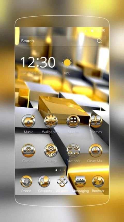 Golden Tech Space Theme скриншот 3
