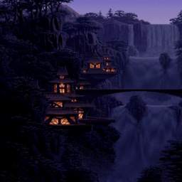 Waterfall In Night LWP