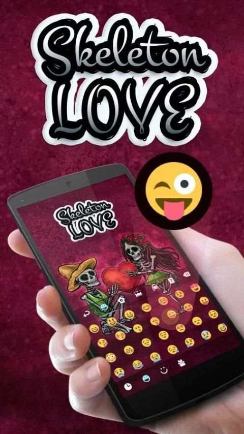 SkeletonLove GO Keyboard Theme 1 تصوير الشاشة