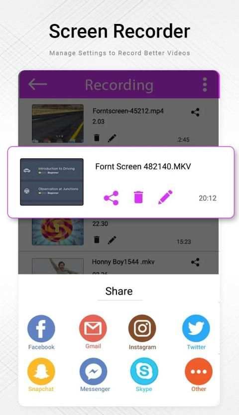 Screen Recorder For Game, Video Call, Online Video 1 تصوير الشاشة