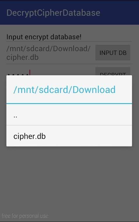 SQLCipher Decrypt screenshot 3