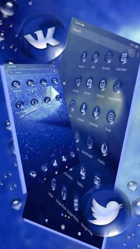 Feather Blue Launcher Theme स्क्रीनशॉट 4