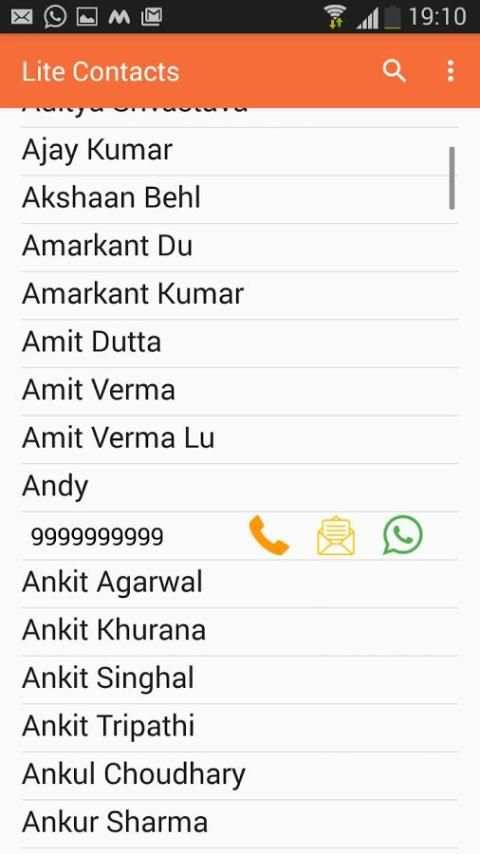 Lite Contacts screenshot 1