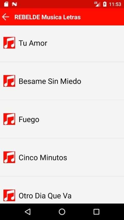 Rebelde Musica y Letras screenshot 1