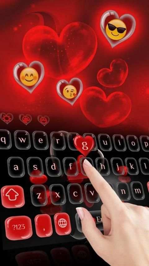 Red Love Hearts Keypad скриншот 4