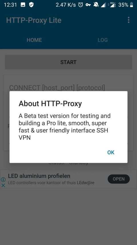 HTTP-Proxy Lite (SSH) screenshot 1