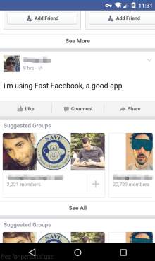 Fast Facebook screenshot 1