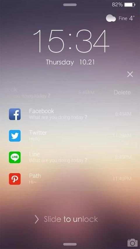 iDO Lock screen theme for OS8 स्क्रीनशॉट 3