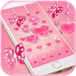 Pink Theme Love Heart diamond
