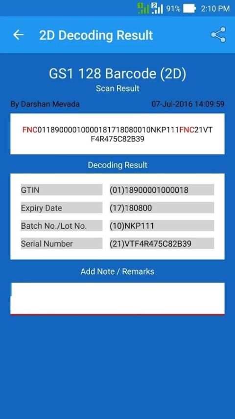 ATI GS1 Pharma Barcode Decoder स्क्रीनशॉट 4