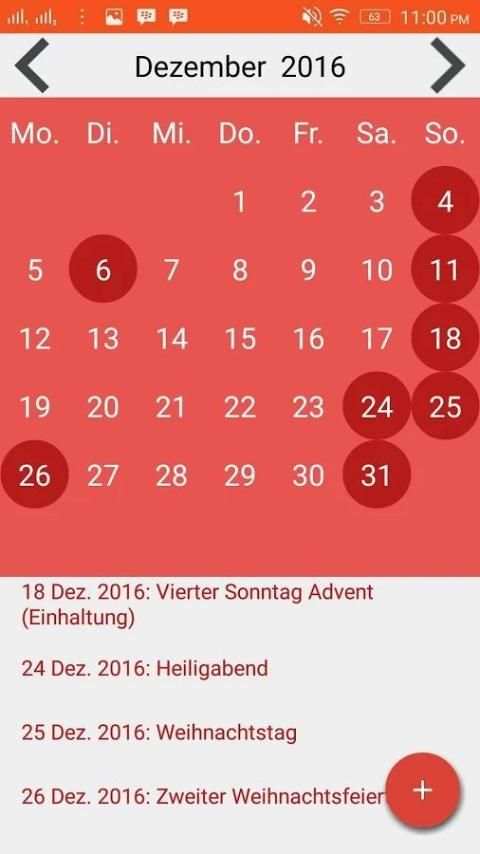 Deutsch Kalender 2016 screenshot 2