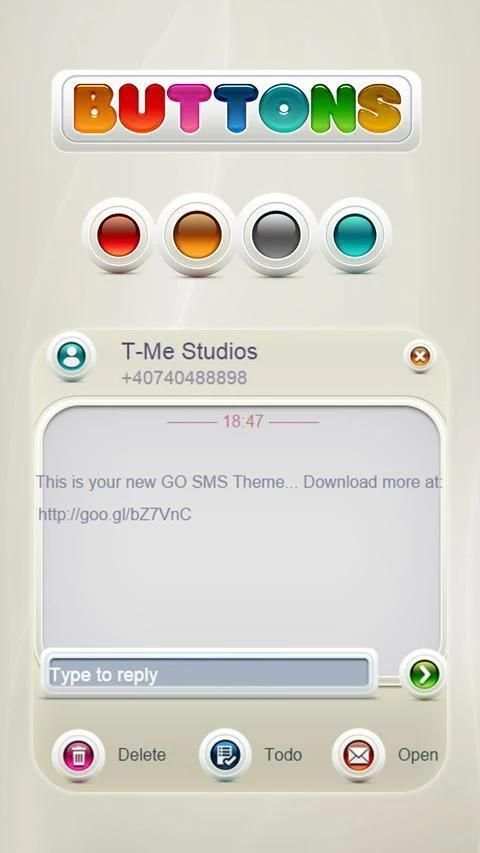 Colorful Buttons GO SMS screenshot 1