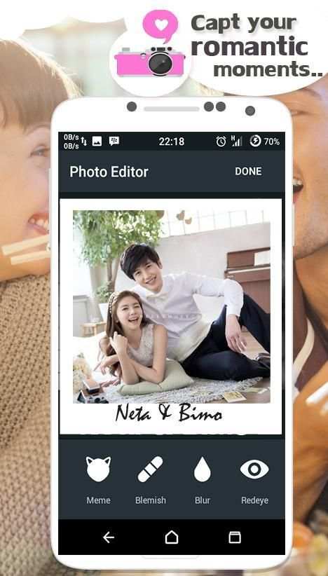 Selfie Bestie Romantic Camera 1 تصوير الشاشة