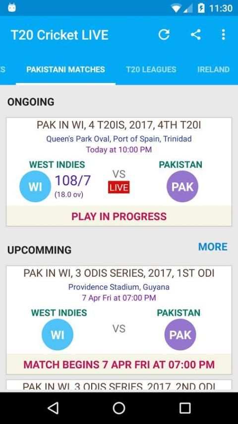 T20 Cricket LIVE - MobCric скриншот 1
