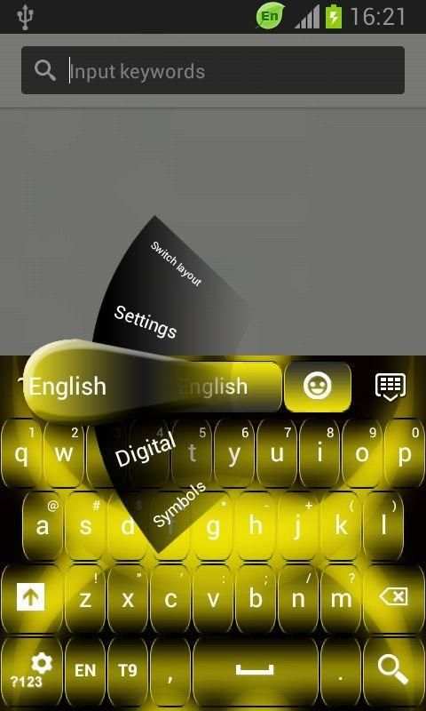 GO Keyboard Neon Yellow screenshot 7