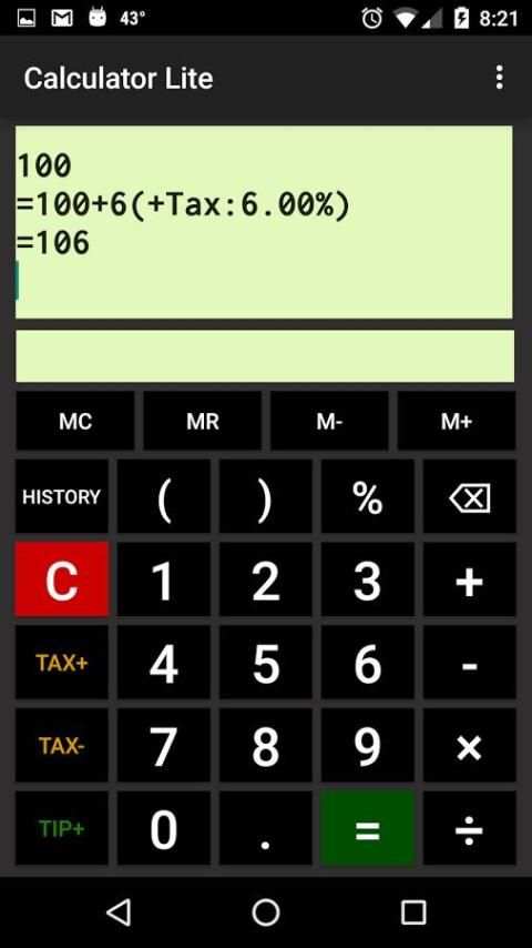 Calculator Lite screenshot 2