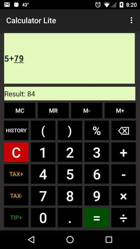 Calculator Lite screenshot 4