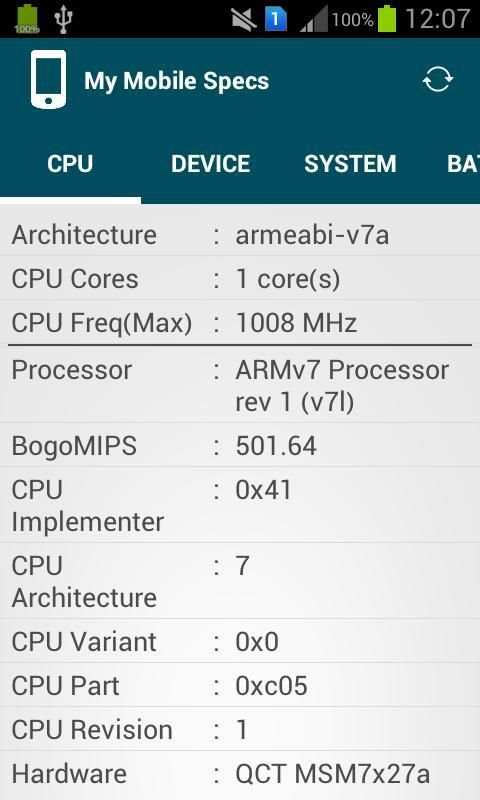 My Mobile Spec स्क्रीनशॉट 3