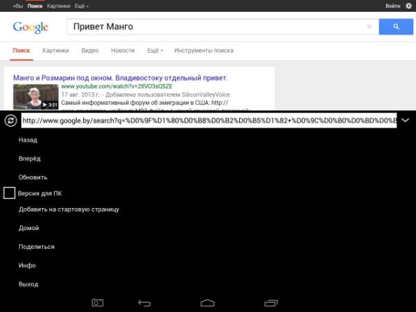 Mango Web Browser (Манго Веб-Браузер) скриншот 4