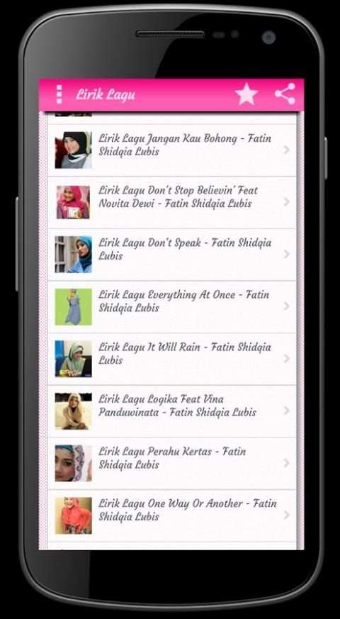 Lirik Lagu Fatin screenshot 1