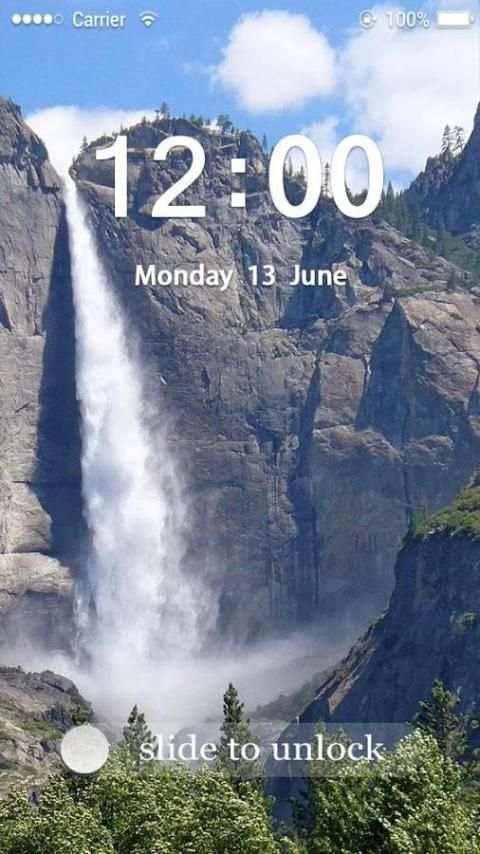 Kunci layar Tema Waterfall screenshot 3