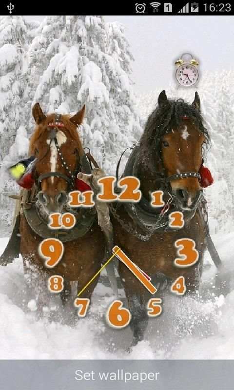 Running Horses alarm Clock and Flashlight скриншот 2