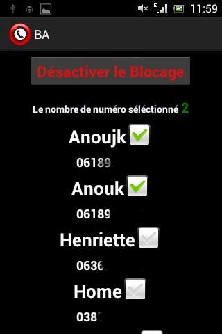 Bloquer les appels et sms smartphone screenshot 1