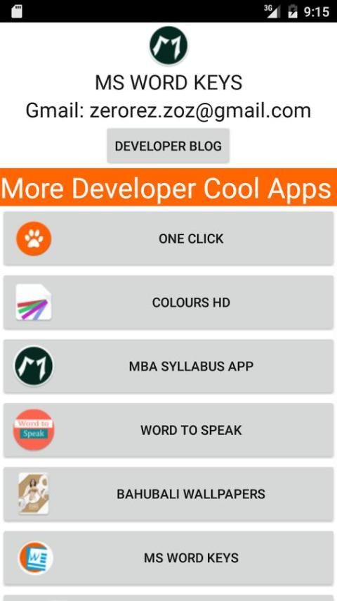 MS WORD KEYS screenshot 1