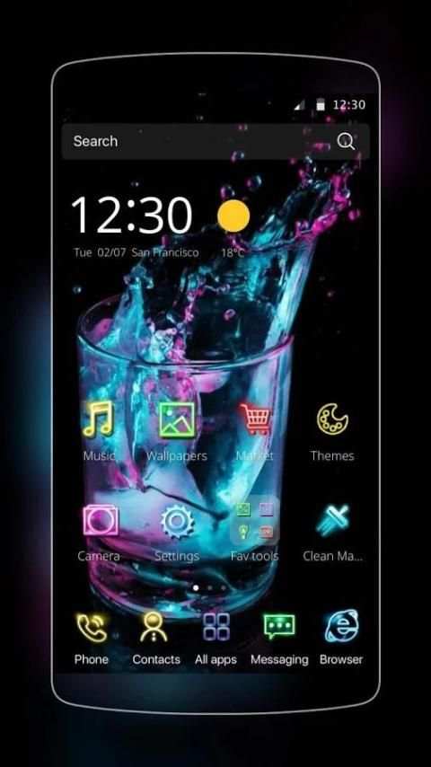 Blue Water Glass Theme screenshot 3