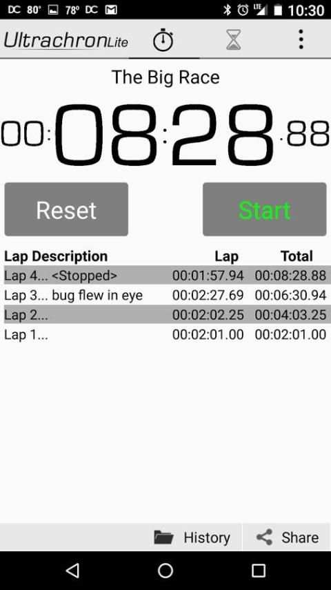 Ultrachron Stopwatch Lite screenshot 3