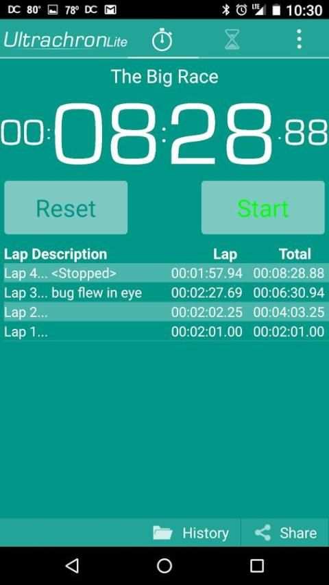 Ultrachron Stopwatch Lite 1 تصوير الشاشة