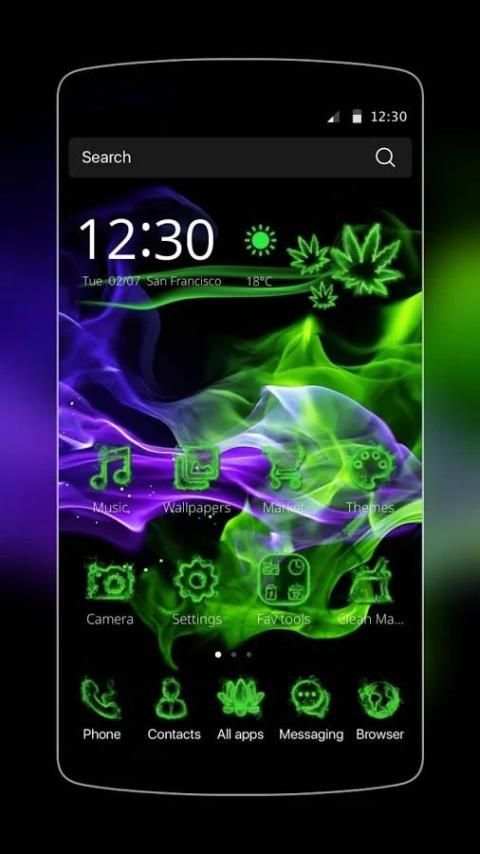 Neon Weed Smoke Theme screenshot 3