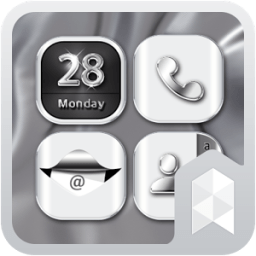 HD Silver Wallpaper theme أيقونة