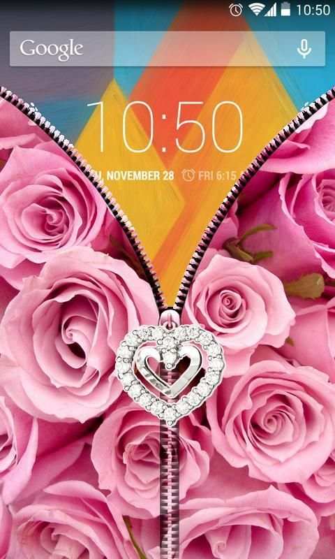 Pink Roses Zipper UnLock screenshot 1