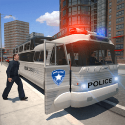 Police bus prison transport 3D иконка