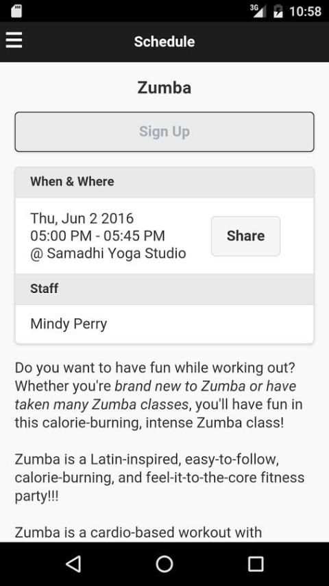 Samadhi Yoga Studio Mobile screenshot 1
