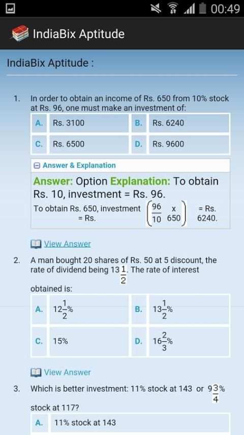 IndiaBix Aptitude 2 تصوير الشاشة