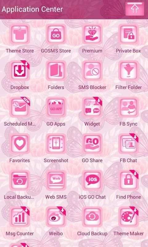 Pink Butterfly Go SMS Theme screenshot 2