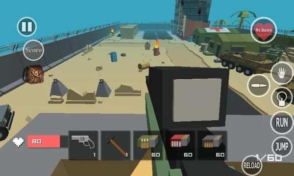 Zombie Pixel Block Perang screenshot 1