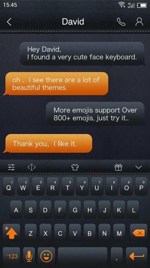 Emoji Keyboard-Leather स्क्रीनशॉट 1