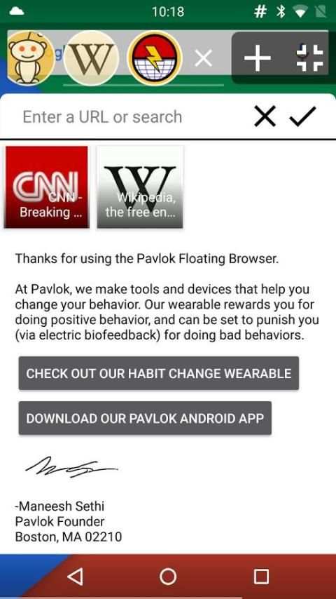 Pavlok Floating Browser 2 تصوير الشاشة