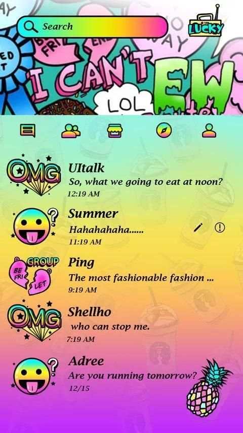 Tema SMS Grafiti Warna Warni screenshot 4