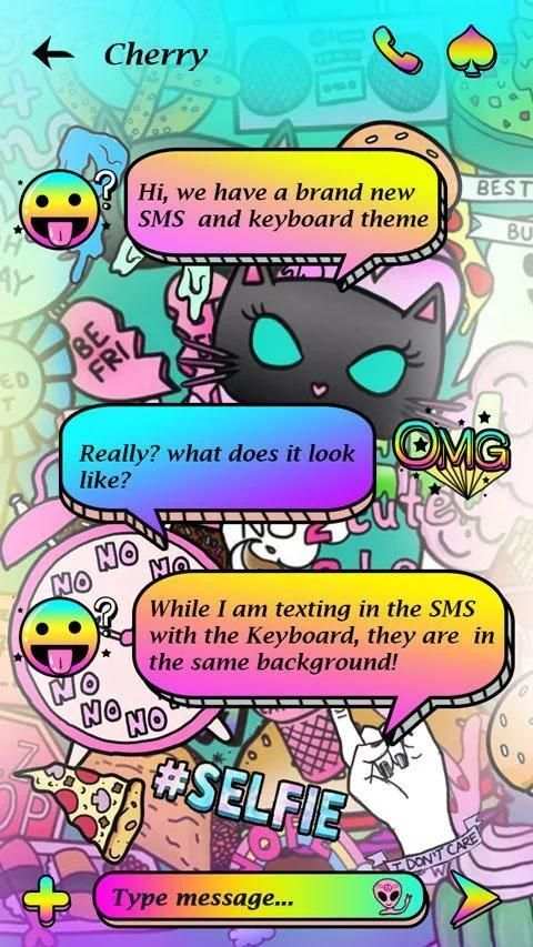 Tema SMS Grafiti Warna Warni screenshot 3