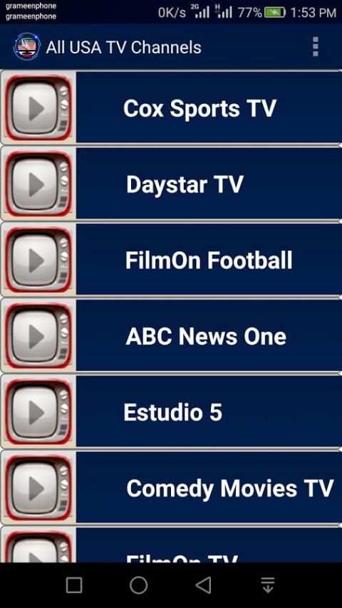 USA TV Channels HD 1 تصوير الشاشة