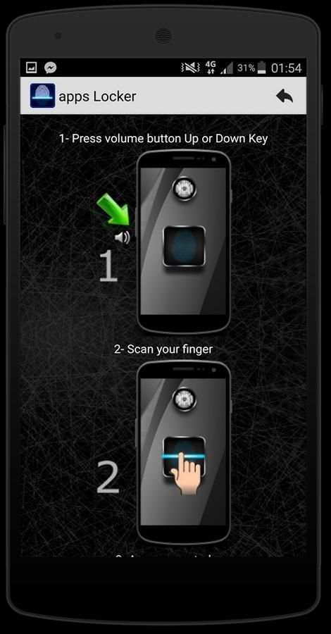 Fingerprint app Lock simulated screenshot 1