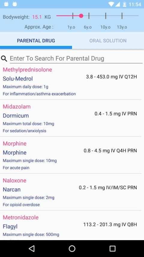 Pediatric Dosage Calculator screenshot 1